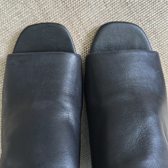 Lucky Brand Womens Tylera Open Toe Pump Wedge Side Cut Out & Zipper Leather Boho - Picture 15 of 15